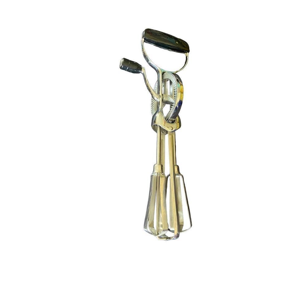 Vintage stainless steel hand, crank rotary eggbeater